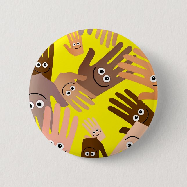 Happy Hands Wallpaper 6 Cm Round Badge (Front)