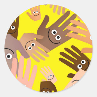 Happy Hands Wallpaper Classic Round Sticker