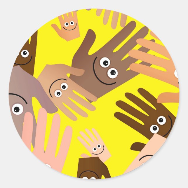 Happy Hands Wallpaper Classic Round Sticker (Front)