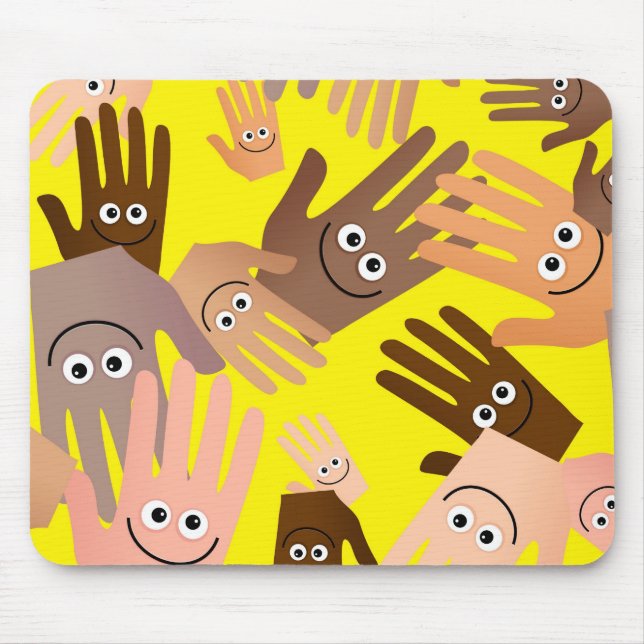 Happy Hands Wallpaper Mouse Mat (Front)