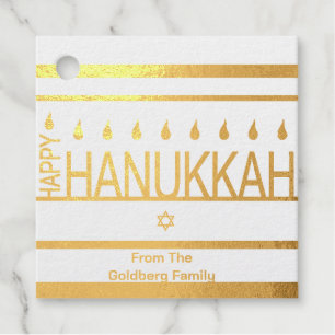 Happy Hannukah  Favour Tags