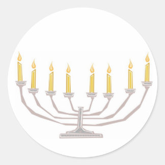 Happy Hannukah Menorah Candles Card Envelope Seals