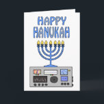 Happy Hanukah Ham Radio Greeting Card<br><div class="desc">Here's a Happy Hanukah greeting card for all Jewish Hams to send out to their family,  friends and other Hams this season.  You can personalise this with your name and call sign also.  And,  if you do not like the inside greeting,  you can change it.</div>