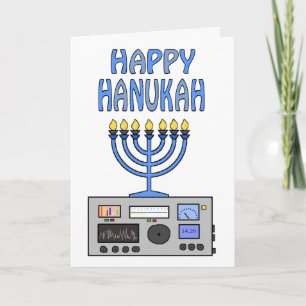 Happy Hanukah Ham Radio Greeting Card