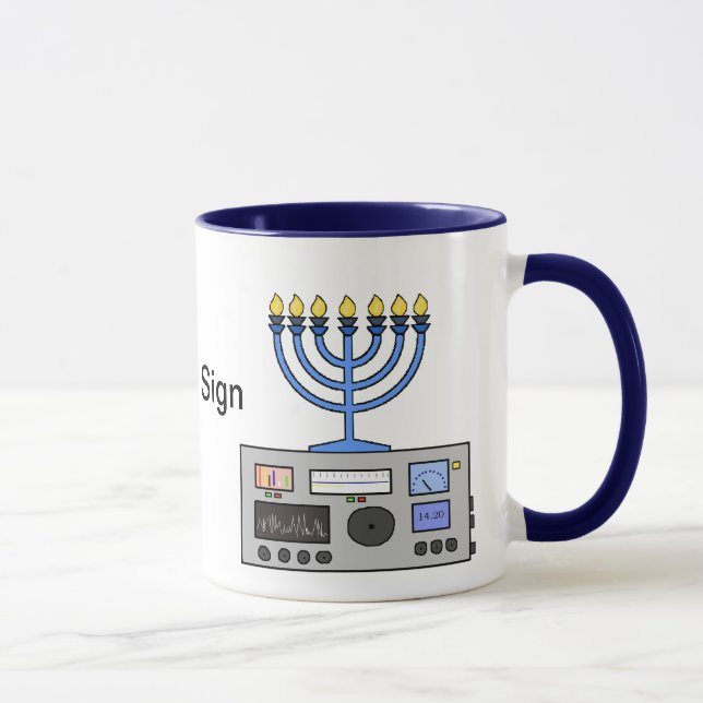 Happy Hanukah Ham Radio Mug (Right)
