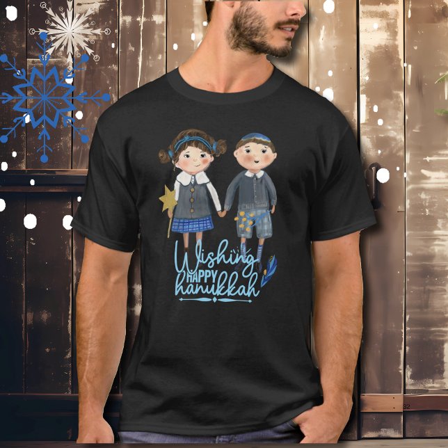 Happy Hanukah Jewish cute couple  T-Shirt (Happy Hanukah Jewish cute couple T-Shirt)