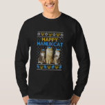 Happy Hanukcat Hanukkah Jewish Cat Ugly Christmas T-Shirt<br><div class="desc">Happy Hanukcat Hanukkah Jewish Cat Ugly Christmas Shirt. Perfect gift for your dad,  mom,  papa,  men,  women,  friend and family members on Thanksgiving Day,  Christmas Day,  Mothers Day,  Fathers Day,  4th of July,  1776 Independent day,  Veterans Day,  Halloween Day,  Patrick's Day</div>