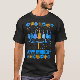 Happy Hanukcat Ugly Hanukkah Cat Chanukah Jewish U T-Shirt