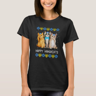 Happy Hanukcats Jewish Cat  Hanukkah Kids Women T-Shirt