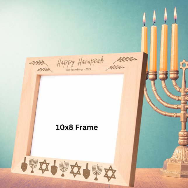 Happy Hanukkah 10x8 Personalised Etched Frames (Creator Uploaded)