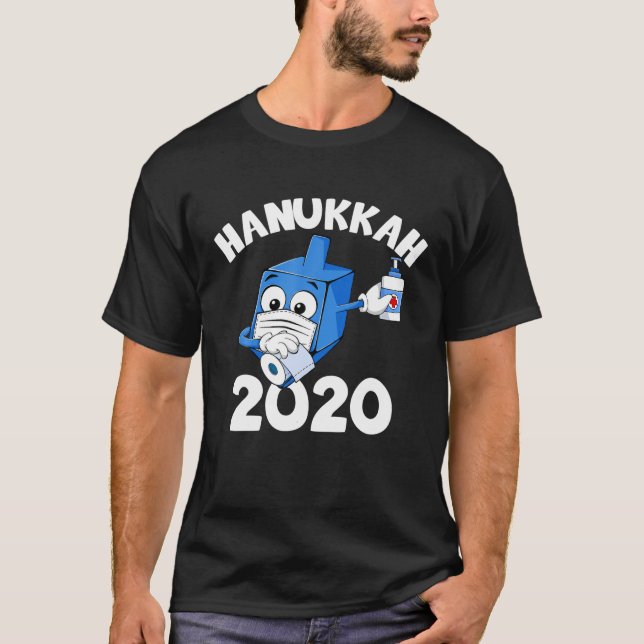 Happy Hanukkah 2020 Dreidel Dabbing Face Mask T-Shirt (Front)