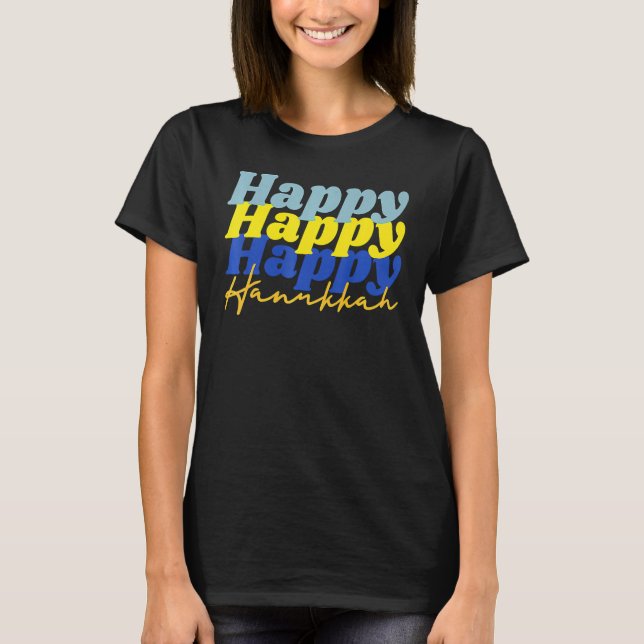 Happy Hanukkah 2022 Chanukah Dreidel Menorah T-Shirt (Front)