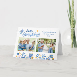 Happy Hanukkah 2 Photo Holiday Card