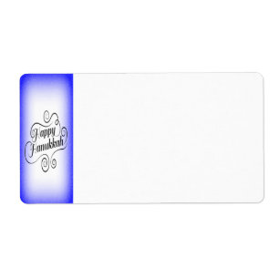 Happy Hanukkah 2-tone Blue White Background