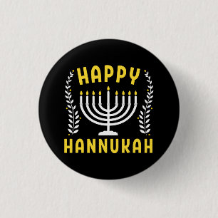 Happy Hanukkah 3 Cm Round Badge