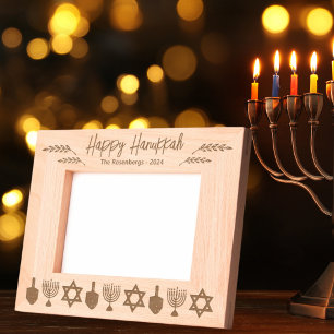Happy Hanukkah 5x7 Personalised Etched Frames
