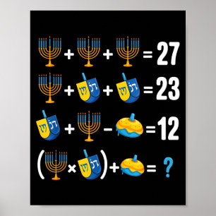 Happy Hanukkah 67 Meme Math Teacher Menorah Dreide Poster