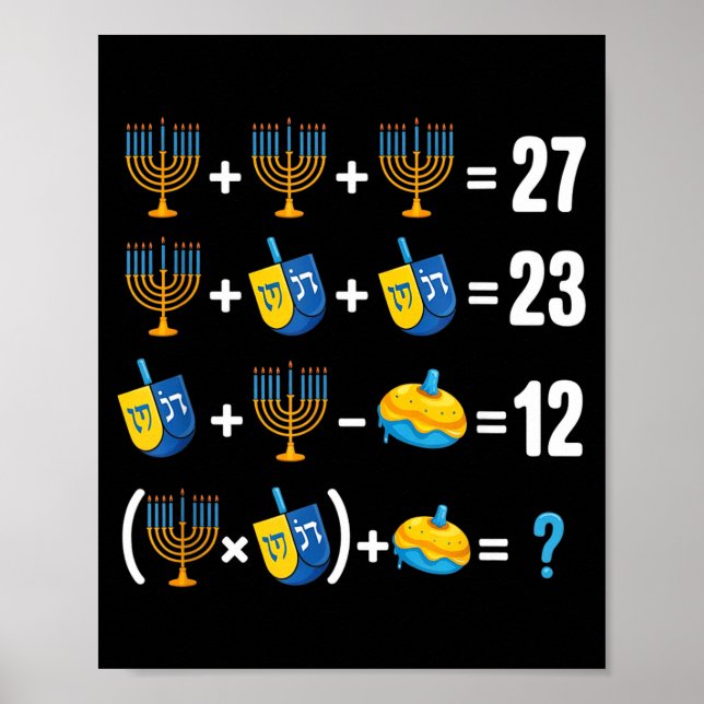 Happy Hanukkah 67 Meme Math Teacher Menorah Dreide Poster (Front)