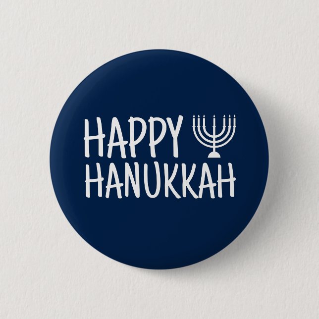 Happy Hanukkah 6 Cm Round Badge (Front)