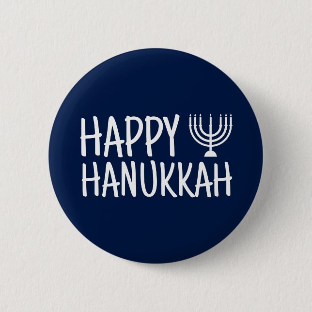 Happy Hanukkah 6 Cm Round Badge (Front)