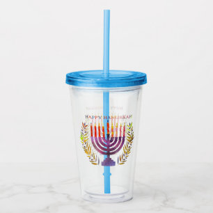 Happy Hanukkah Acrylic Tumbler