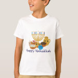 Happy Hanukkah and cute Hanukkah characters T-Shirt<br><div class="desc">Happy Hanukkah and cute Hanukkah characters</div>