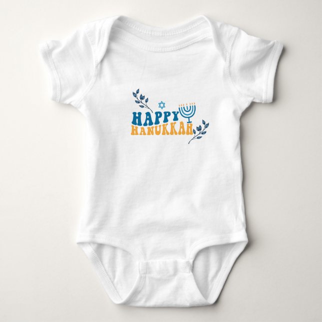 Happy Hanukkah Baby Bodysuit (Front)