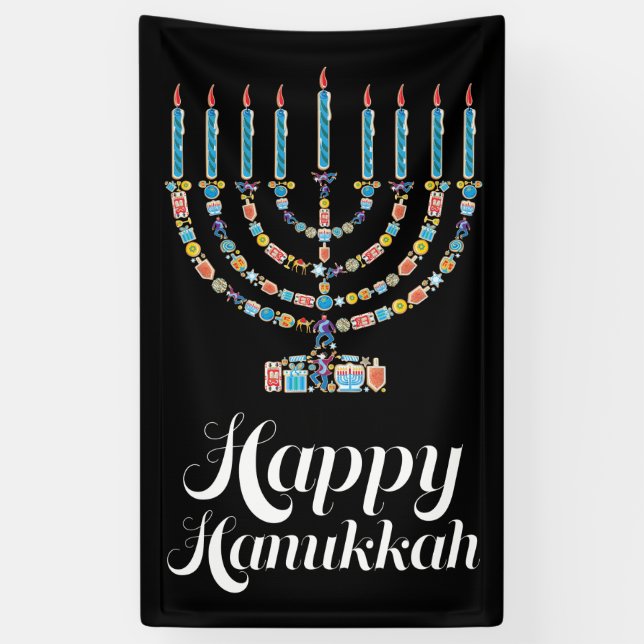 Happy Hanukkah Banner (Vertical)