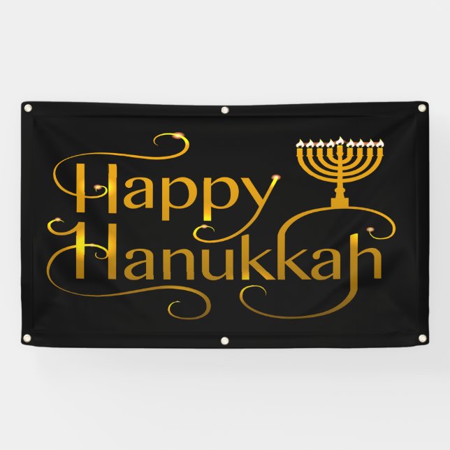Happy Hanukkah Banner (Horizontal)