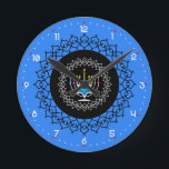Happy Hanukkah - beautiful design   Round Clock<br><div class="desc">Happy Hanukkah Round Clock . Awesome design with Menorah and colourful candles in the middle. 

Wishing you happy Hanukkah!</div>