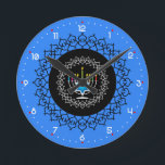 Happy Hanukkah - beautiful design   Round Clock<br><div class="desc">Happy Hanukkah Round Clock . Awesome design with Menorah and colourful candles in the middle. 

Wishing you happy Hanukkah!</div>