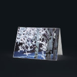 Happy Hanukkah Birch trees frost Holiday Card<br><div class="desc">Happy Hanukkah Birch trees frost Holiday Card - The beautiful blue of the background with the brilliant white from the frost on the birch tree is just beautiful. The inside says "Wishing you sunshine days this holiday. Happy Hanukkah." The wording can be changed to anything you'd like. A beautiful card...</div>