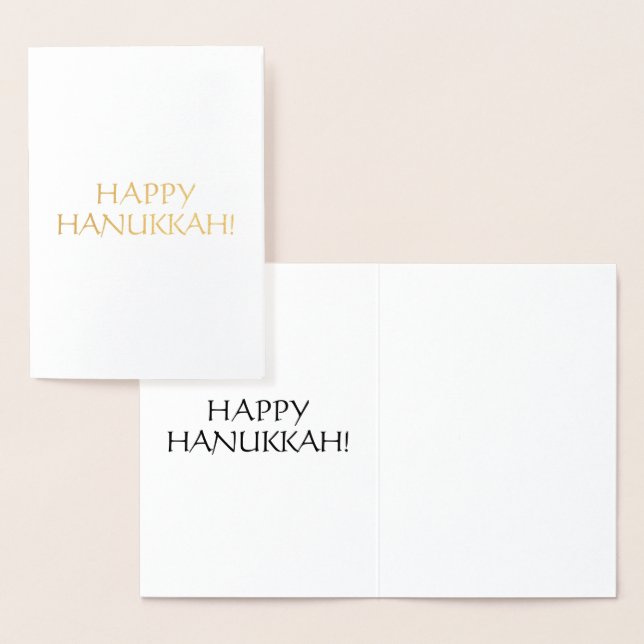 Happy Hanukkah, Black int. letters - silver / gold Foil Card (Display)