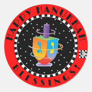 Happy Hanukkah Blessings! Classic Round Sticker