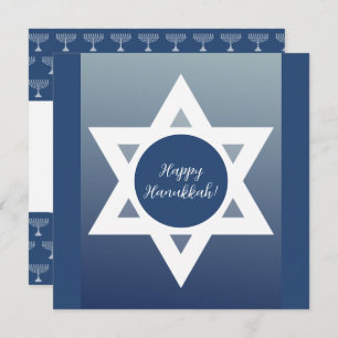 Happy Hanukkah Blue Greetings Card