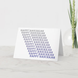 Happy Hanukkah Blue Silver Gray Card