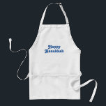 "Happy Hanukkah" blue white Holiday party Standard Apron<br><div class="desc">"Happy Hanukkah" blue white Holiday party Adult Apron</div>