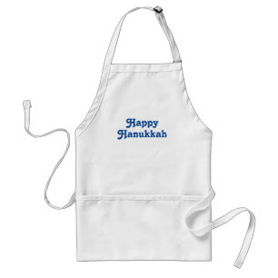 "Happy Hanukkah" blue white Holiday party Standard Apron