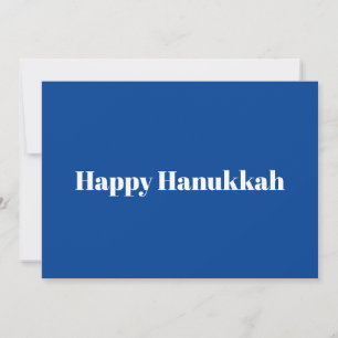 Happy Hanukkah blue white typography minimalist Holiday Card