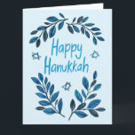 Happy Hanukkah Botanical Watercolor Card<br><div class="desc">Sweet drawing to wish someone happy hanukkah! Click "edit using design tool" to add your own text. Also available as postcard, greeting card, photo cards or digital download to send instantly via email or text message. Check my shop for more or let me know if you'd like something custom! I...</div>