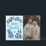 Happy Hanukkah Botanical Watercolor CUSTOM PHOTO Card<br><div class="desc">Sweet drawing to wish someone happy hanukkah! Click "edit using design tool" to add your own photo and text. Also available as postcard, greeting card, photo cards or digital download to send instantly via email or text message. Check my shop for more or let me know if you'd like something...</div>