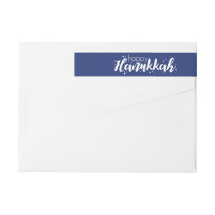 Happy Hanukkah Bubbles Wraparound Address Label
