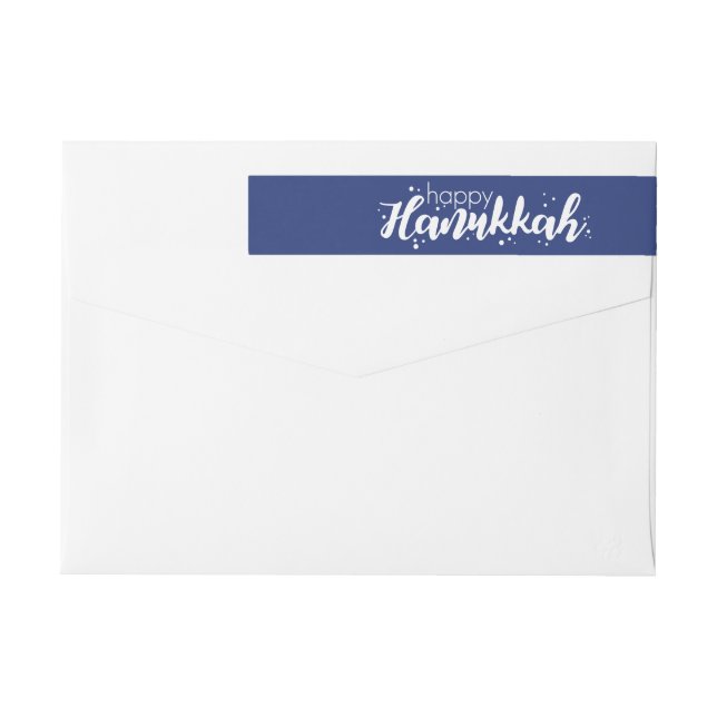 Happy Hanukkah Bubbles Wraparound Address Label (Back)