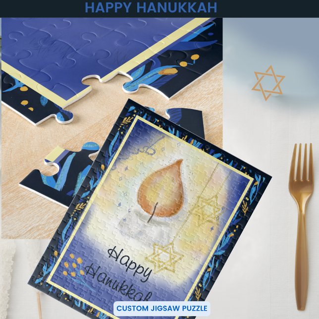 Happy Hanukkah Candle Light  Jigsaw Puzzle (Happy Hanukkah Candle Light Jigsaw Puzzle)