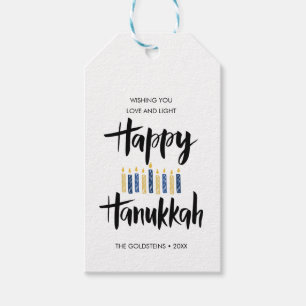 Happy Hanukkah Candles custom  holidays Gift Tags