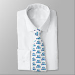 Happy Hanukkah Candles Holiday  Tie<br><div class="desc">Make Chanukah special and convey the spirit of the season with this decorative tie. The greeting "Happy Hanukkah" is spelled out in blue tonal colours in a pattern. The letters serve as a menorah with small flames burning on top of nine "candle letters". Available with matching products.</div>
