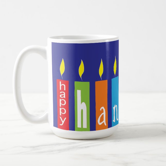 Happy Hanukkah Candles Mug (Left)