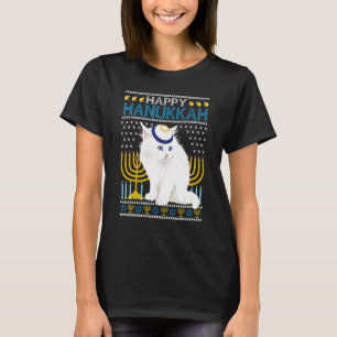 Happy Hanukkah Cat Jewish Holiday Ugly Hanukkah Ch T-Shirt