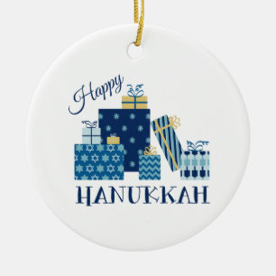 Happy Hanukkah Ceramic Tree Decoration