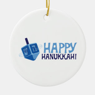 Happy Hanukkah Ceramic Tree Decoration